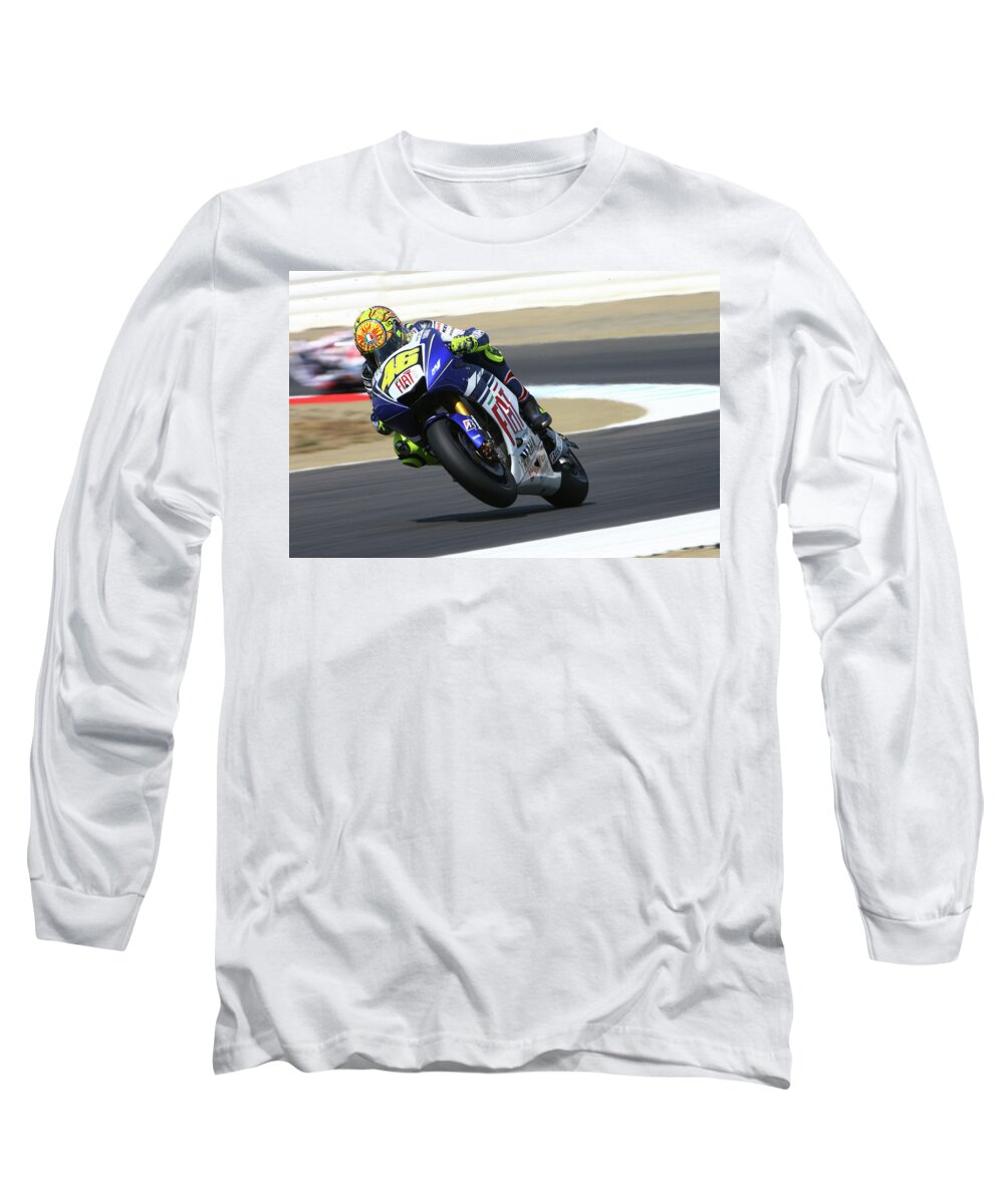 Motorcycle Racing Long Sleeve T-Shirt featuring the digital art Motorcycle Racing by Super Lovely