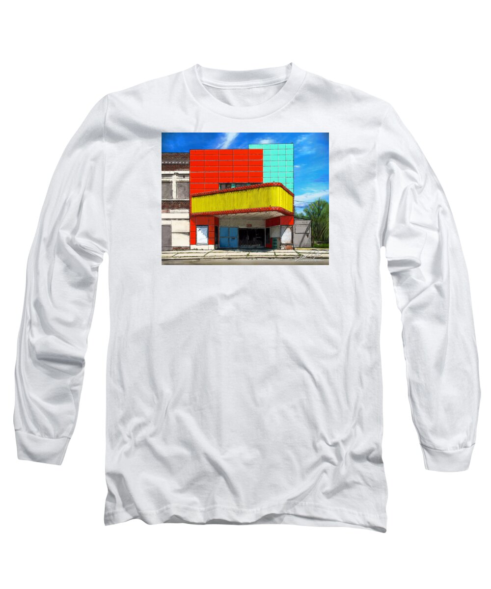 Theater Long Sleeve T-Shirt featuring the digital art Movie House by David Kyte