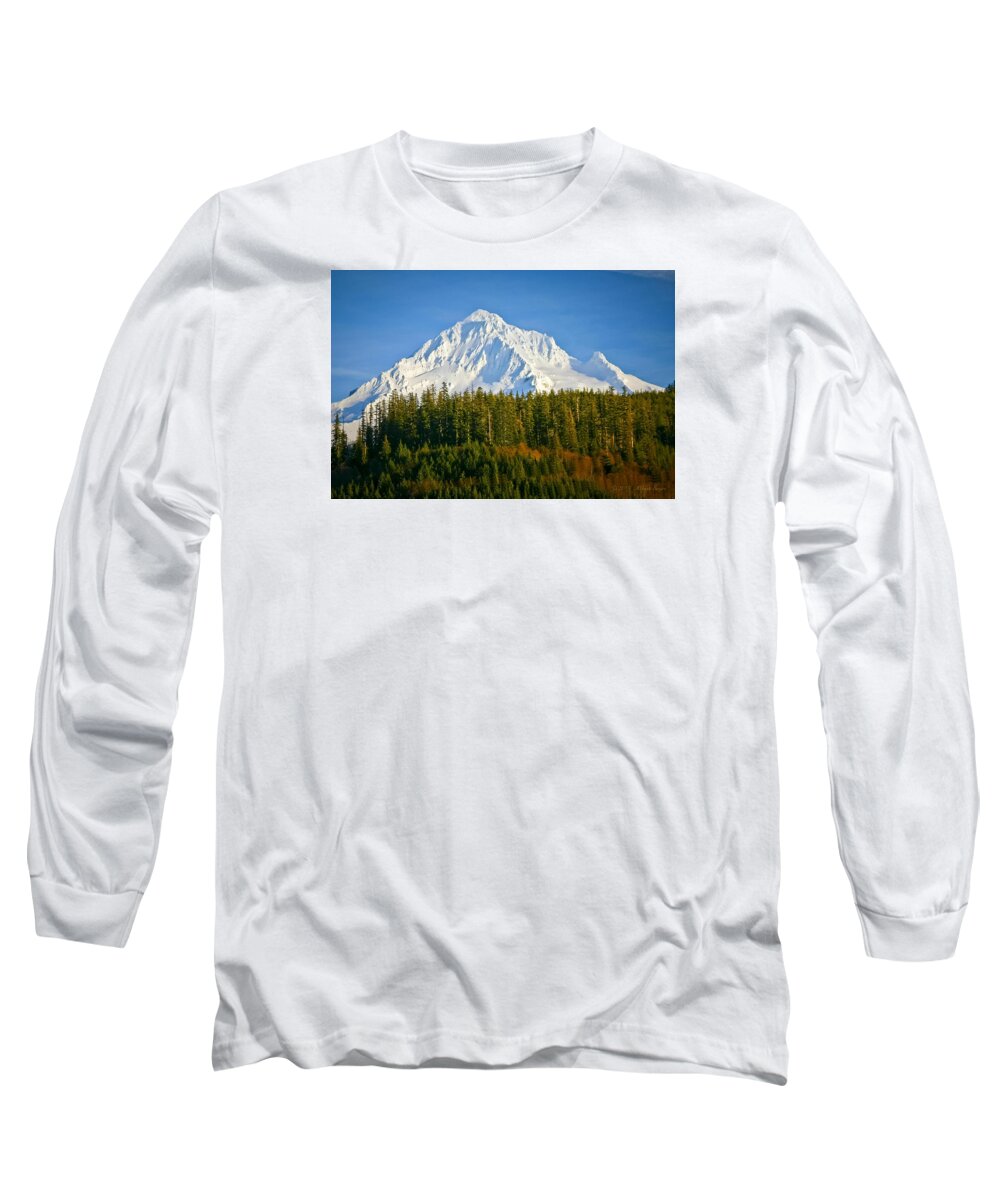 Mt Hood Long Sleeve T-Shirt featuring the photograph Mt Hood in Winter by Albert Seger