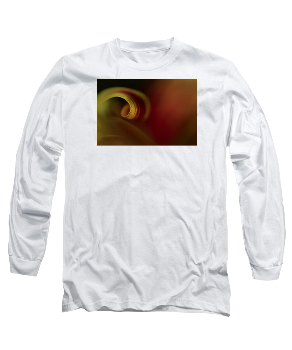 Mum Long Sleeve T-Shirt featuring the photograph Mum Curl Abstract by Bob Cournoyer