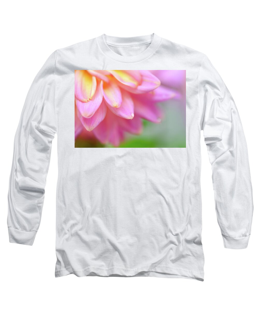  #pink #petal #flower #floral #nature #garden Long Sleeve T-Shirt featuring the photograph My Heart's Been Far From You by Sandra Parlow