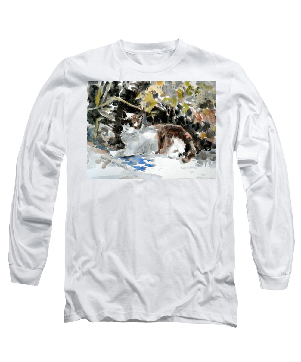 Animals Long Sleeve T-Shirt featuring the painting Nancy by Martha Tisdale