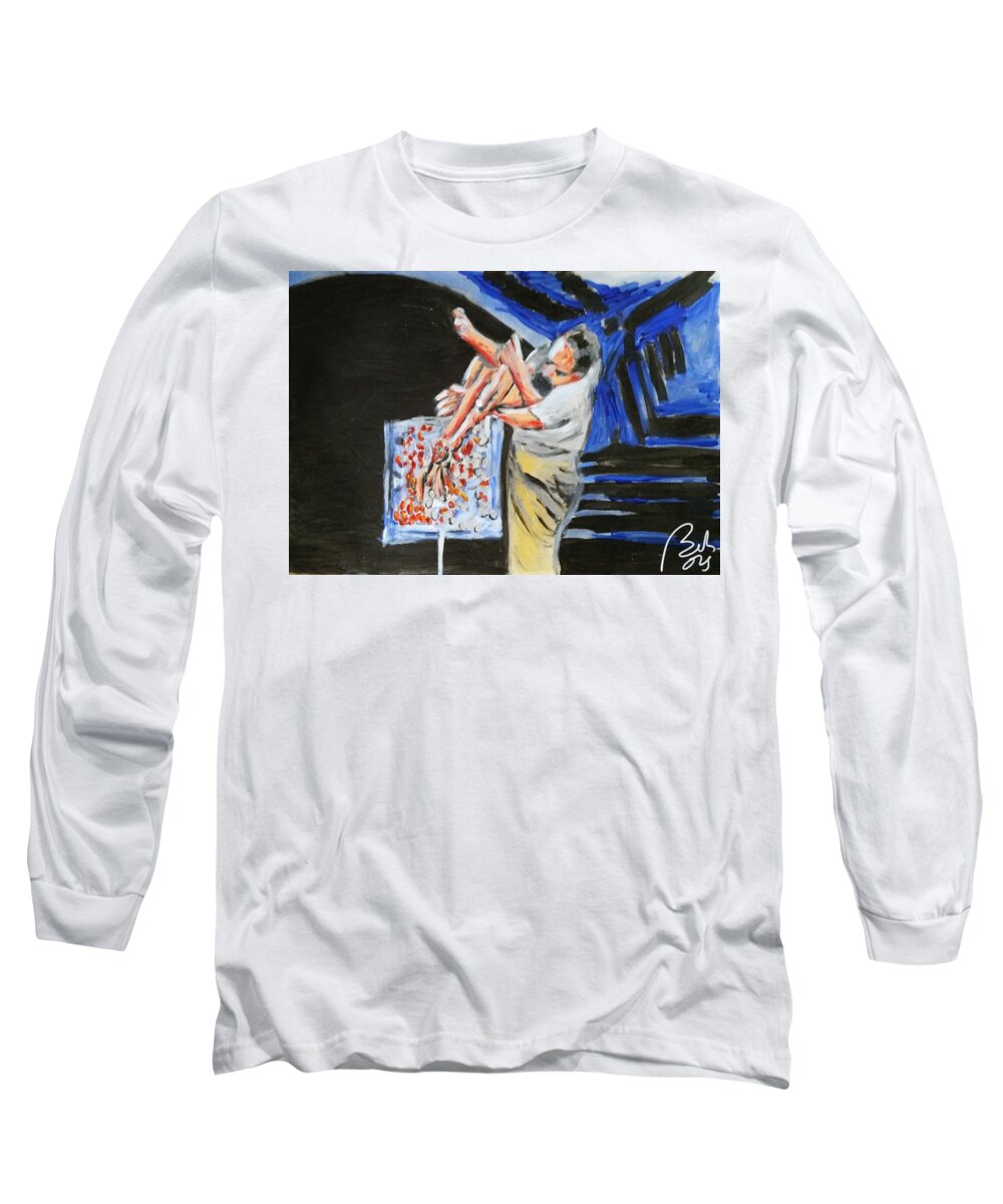 Performance Long Sleeve T-Shirt featuring the painting New Teller. Sketch IV by Bachmors Artist