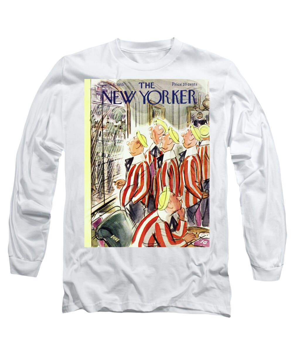 Reunion Long Sleeve T-Shirt featuring the painting New Yorker June 6 1953 by Leonard Dove