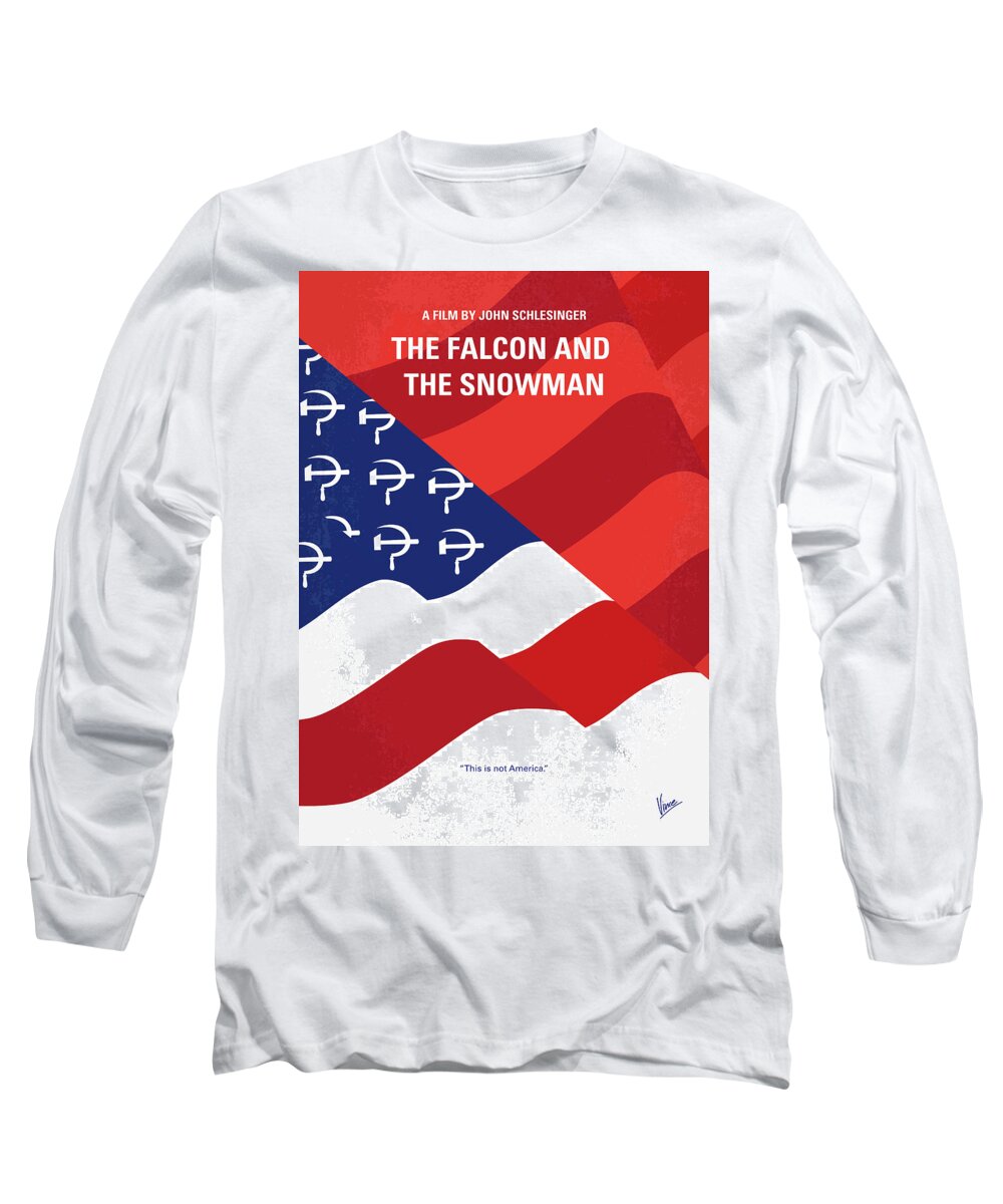 The Falcon And The Snowman Long Sleeve T-Shirt featuring the digital art No749 My The Falcon and the Snowman minimal movie poster by Chungkong Art