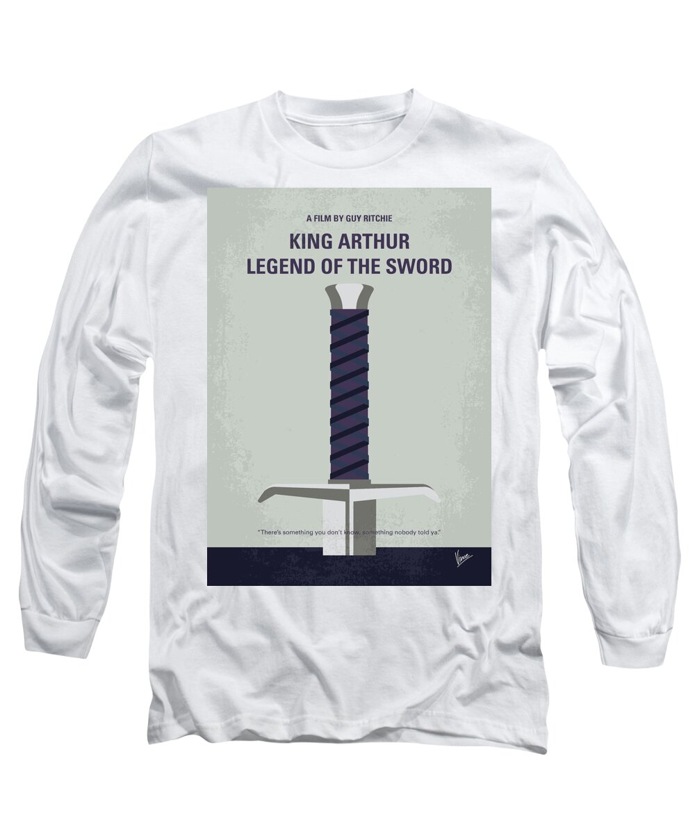 King Arthur Legend Of The Sword Long Sleeve T-Shirt featuring the digital art No751 My King Arthur Legend of the Sword minimal movie poster by Chungkong Art