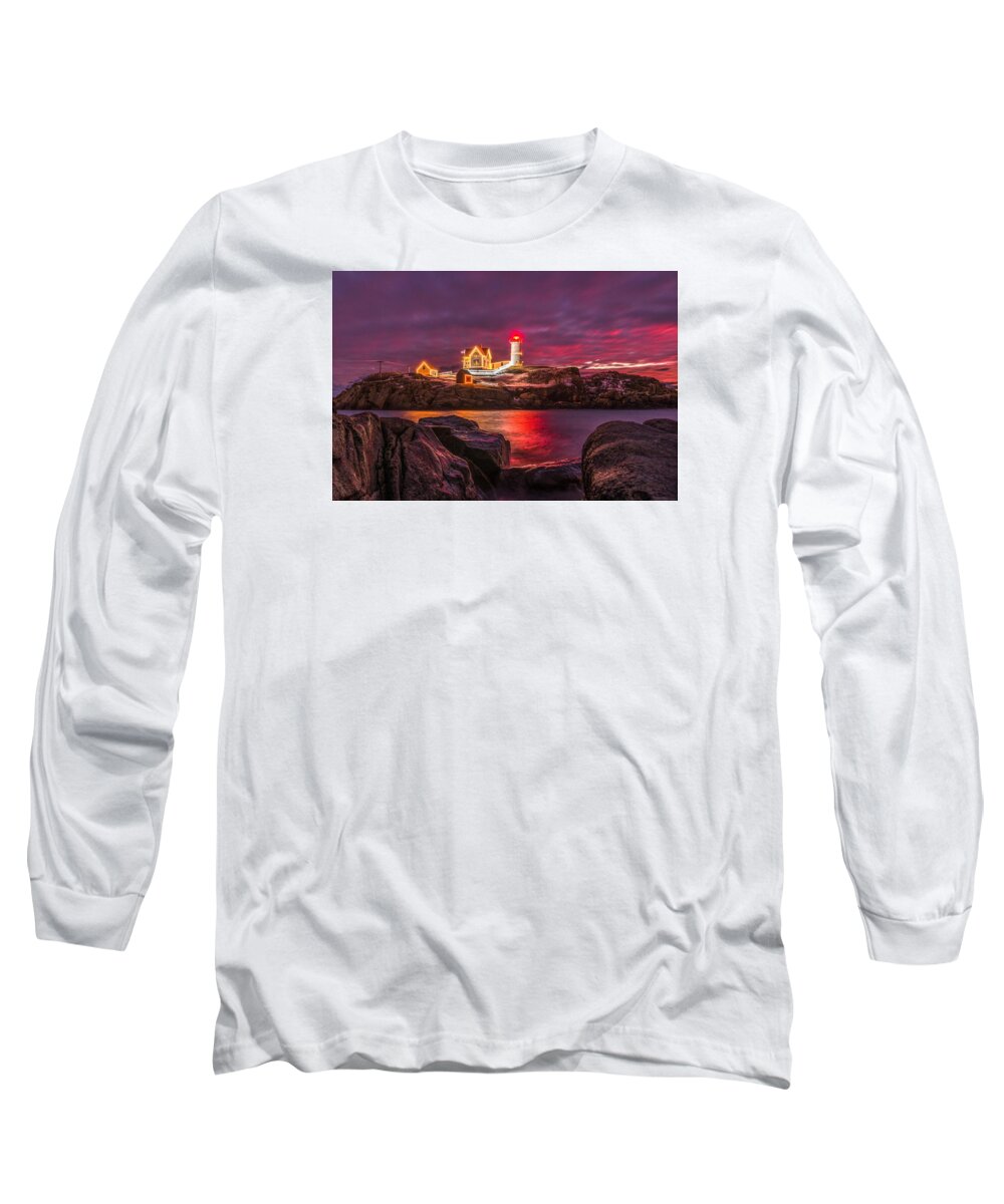 Beach Long Sleeve T-Shirt featuring the photograph Nubble-rific by Bryan Xavier