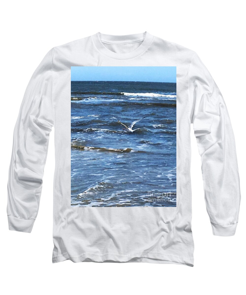 Seagull Long Sleeve T-Shirt featuring the photograph Ocean Frequent Flyer by Jan Gelders