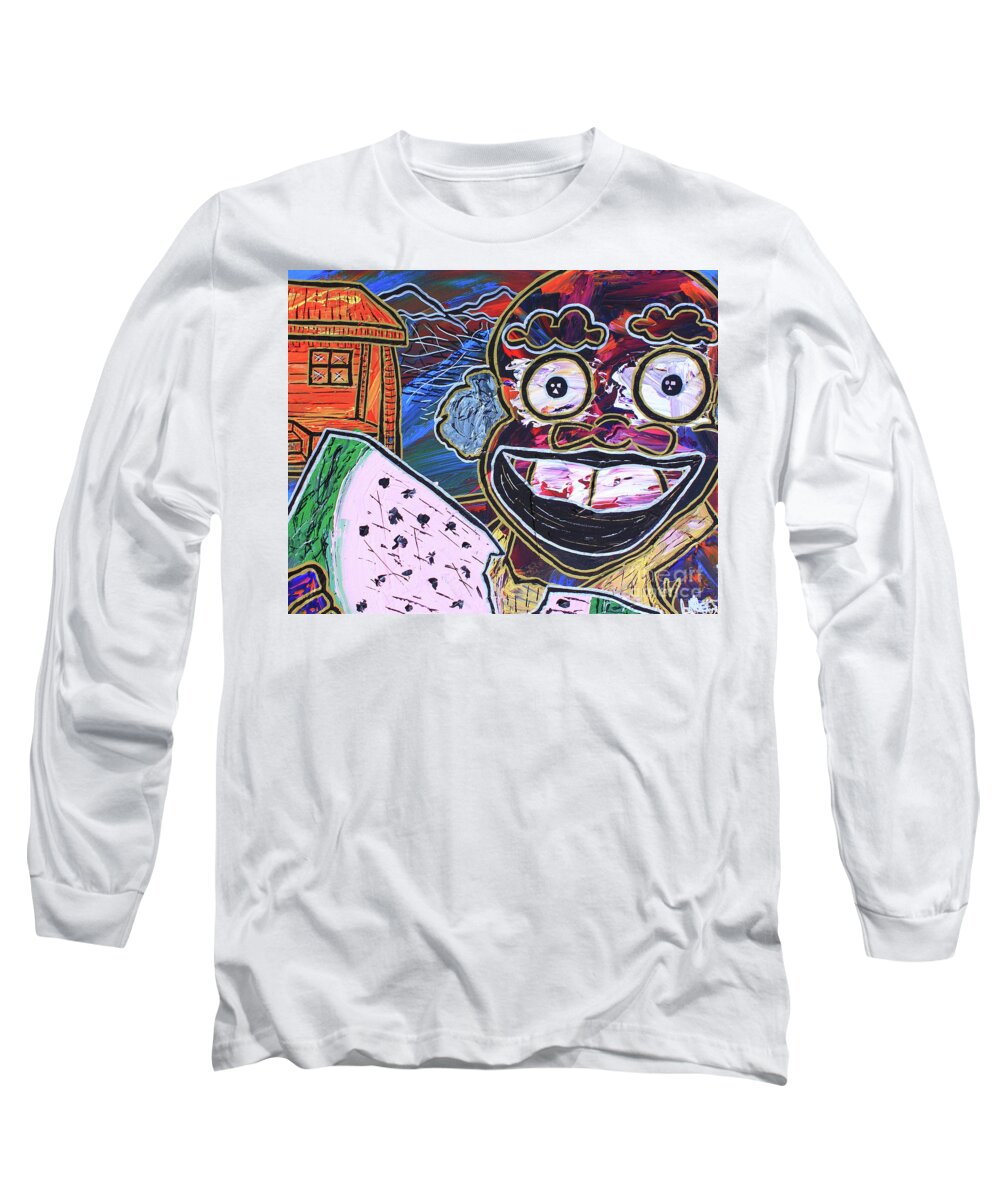 Painting - Acrylic Long Sleeve T-Shirt featuring the painting Old Boy Ben by Odalo Wasikhongo