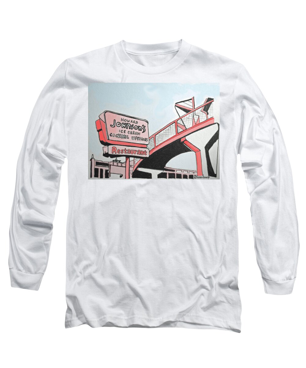 Asbury Art Long Sleeve T-Shirt featuring the painting Old HoJos by Patricia Arroyo