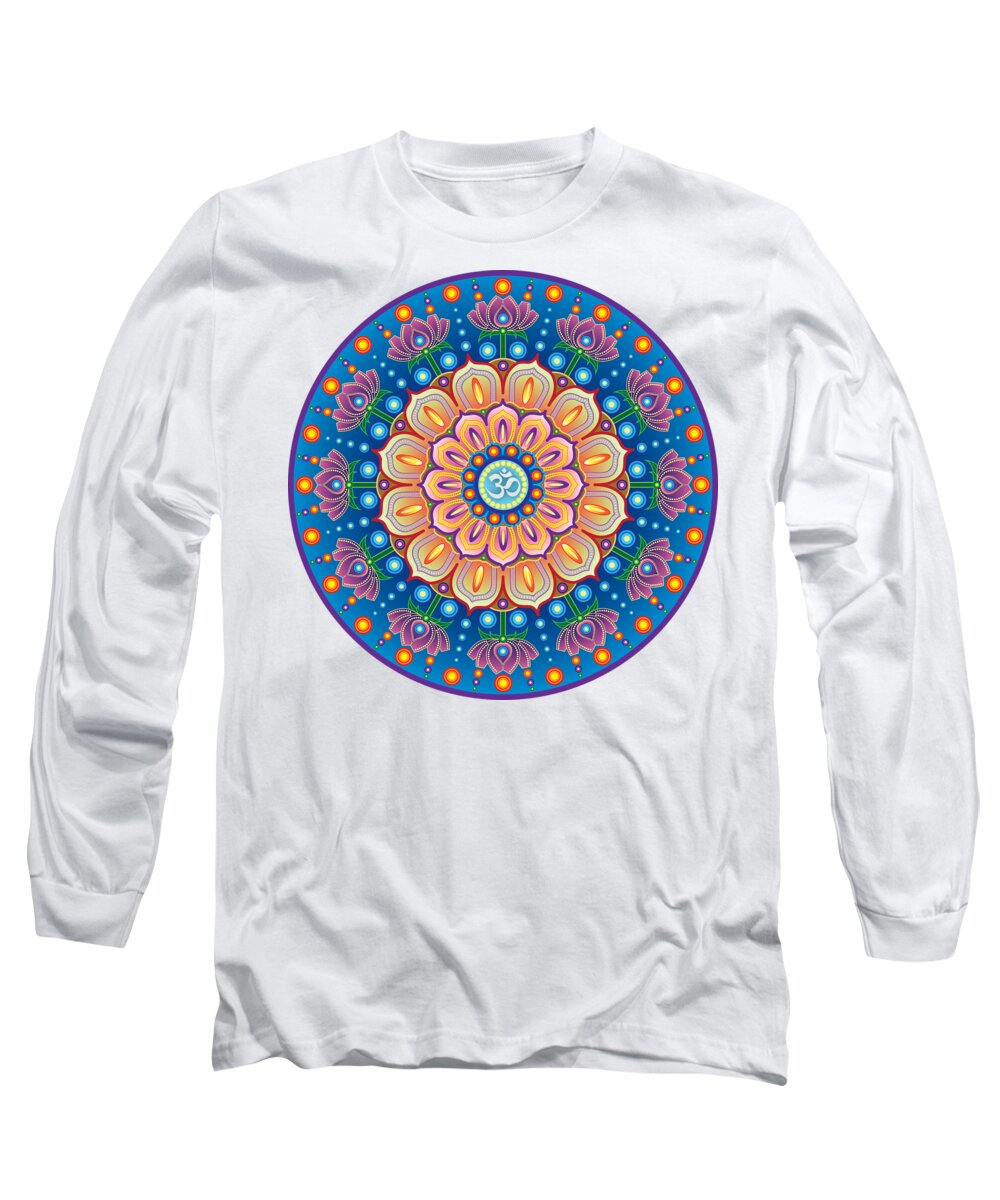 Mandala Long Sleeve T-Shirt featuring the digital art OM Mandala by Jon Munson II