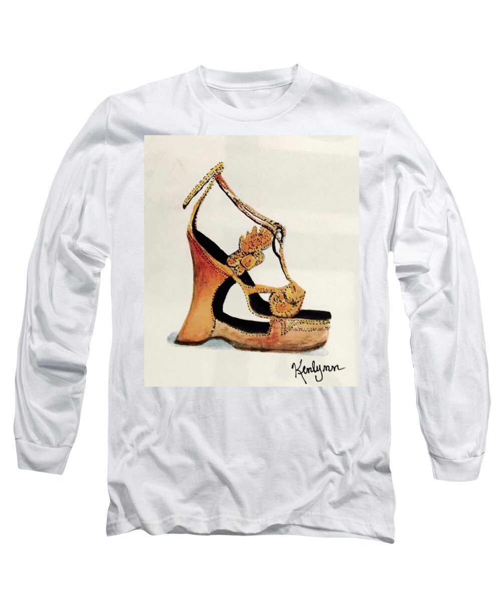 Shoe Long Sleeve T-Shirt featuring the painting On The Boardwalk by Kenlynn Schroeder