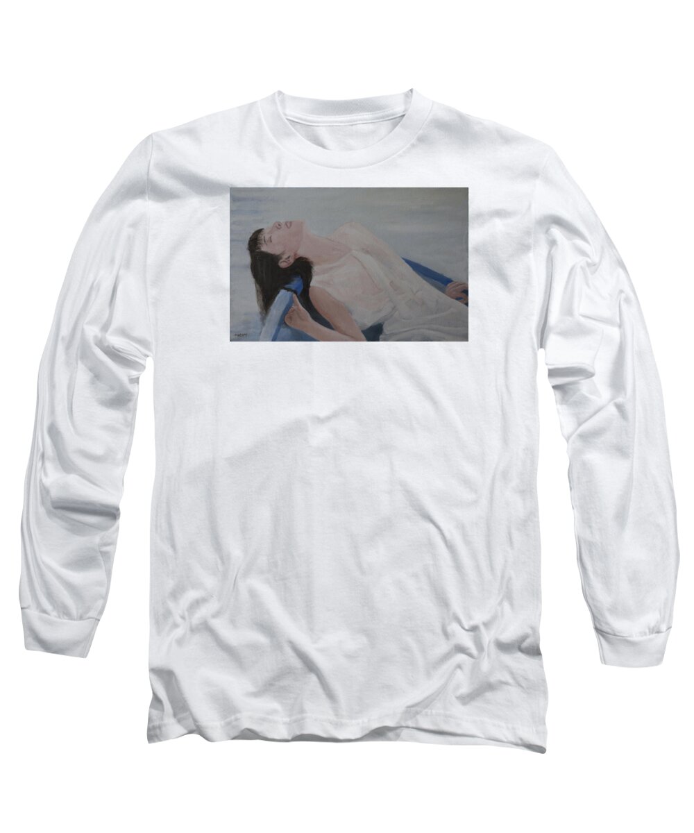 Boat Long Sleeve T-Shirt featuring the painting On The Boat by Masami Iida