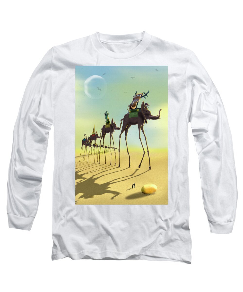 Surrealism Long Sleeve T-Shirt featuring the photograph On the Move 2 by Mike McGlothlen