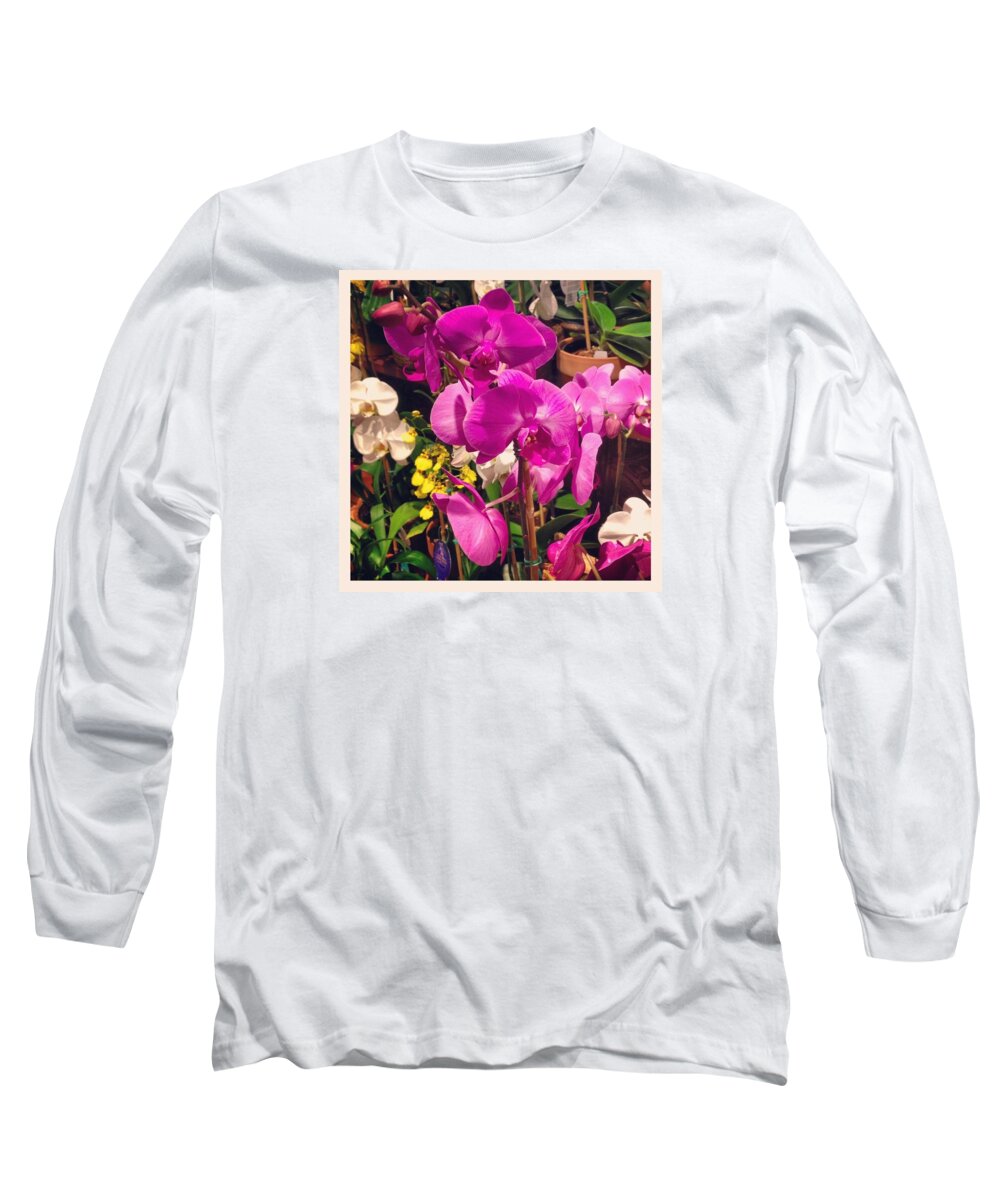 Orchids Long Sleeve T-Shirt featuring the photograph Orchids in the Store 2 by Will Felix