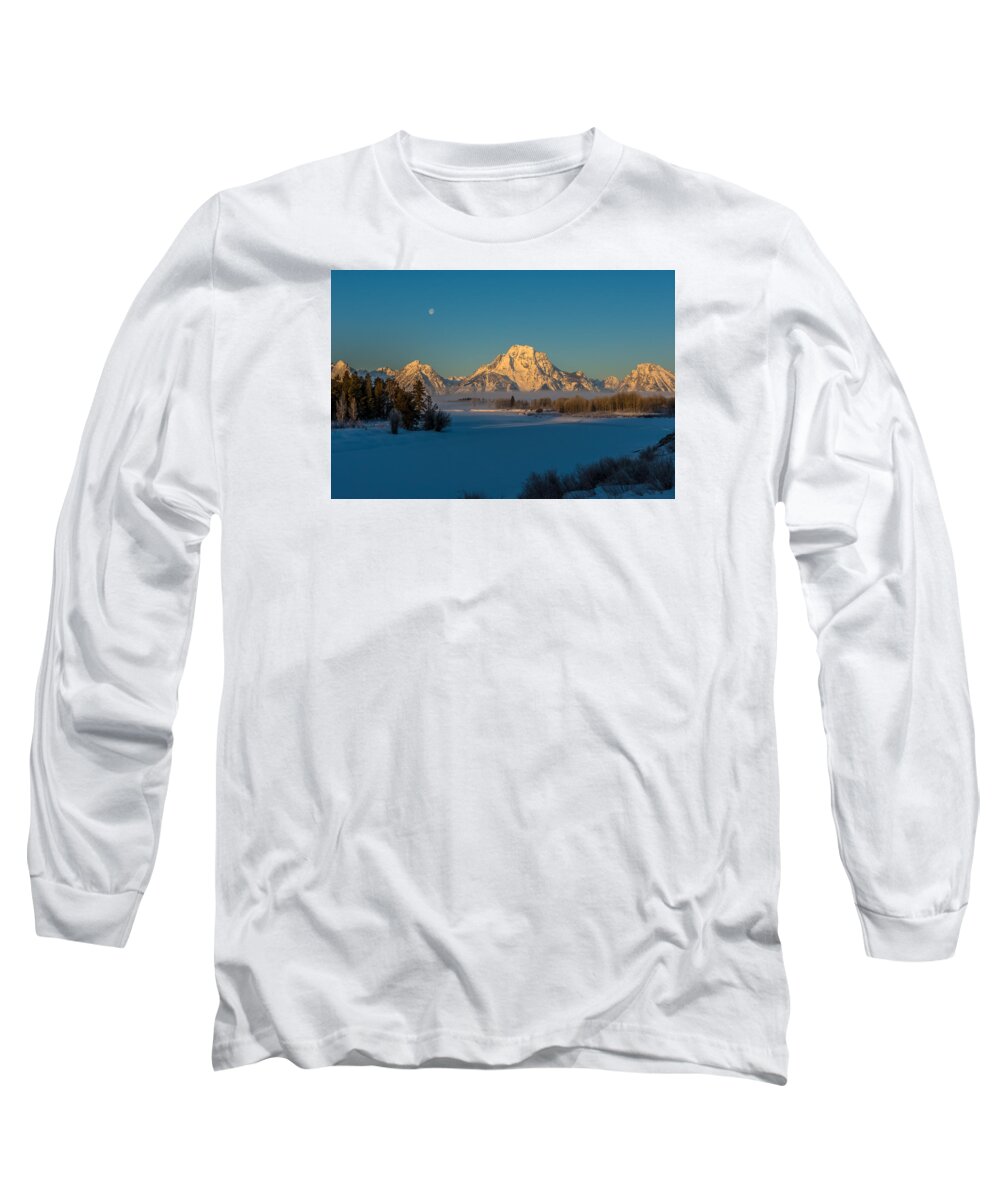 Oxbow Bend Long Sleeve T-Shirt featuring the photograph Oxbow Bend In Late Winter by Yeates Photography