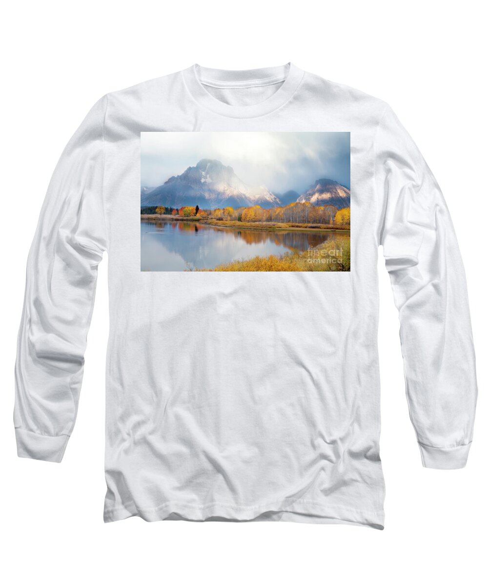 Schwabachers Landing Long Sleeve T-Shirt featuring the photograph Oxbow Bend Turnout, Grand Teton National Park by Greg Kopriva