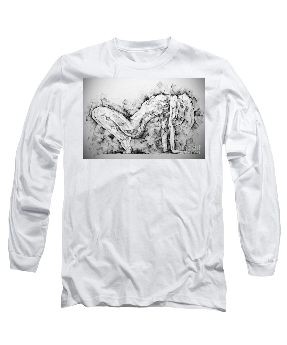 Erotic Long Sleeve T-Shirt featuring the drawing Page 53 by Dimitar Hristov