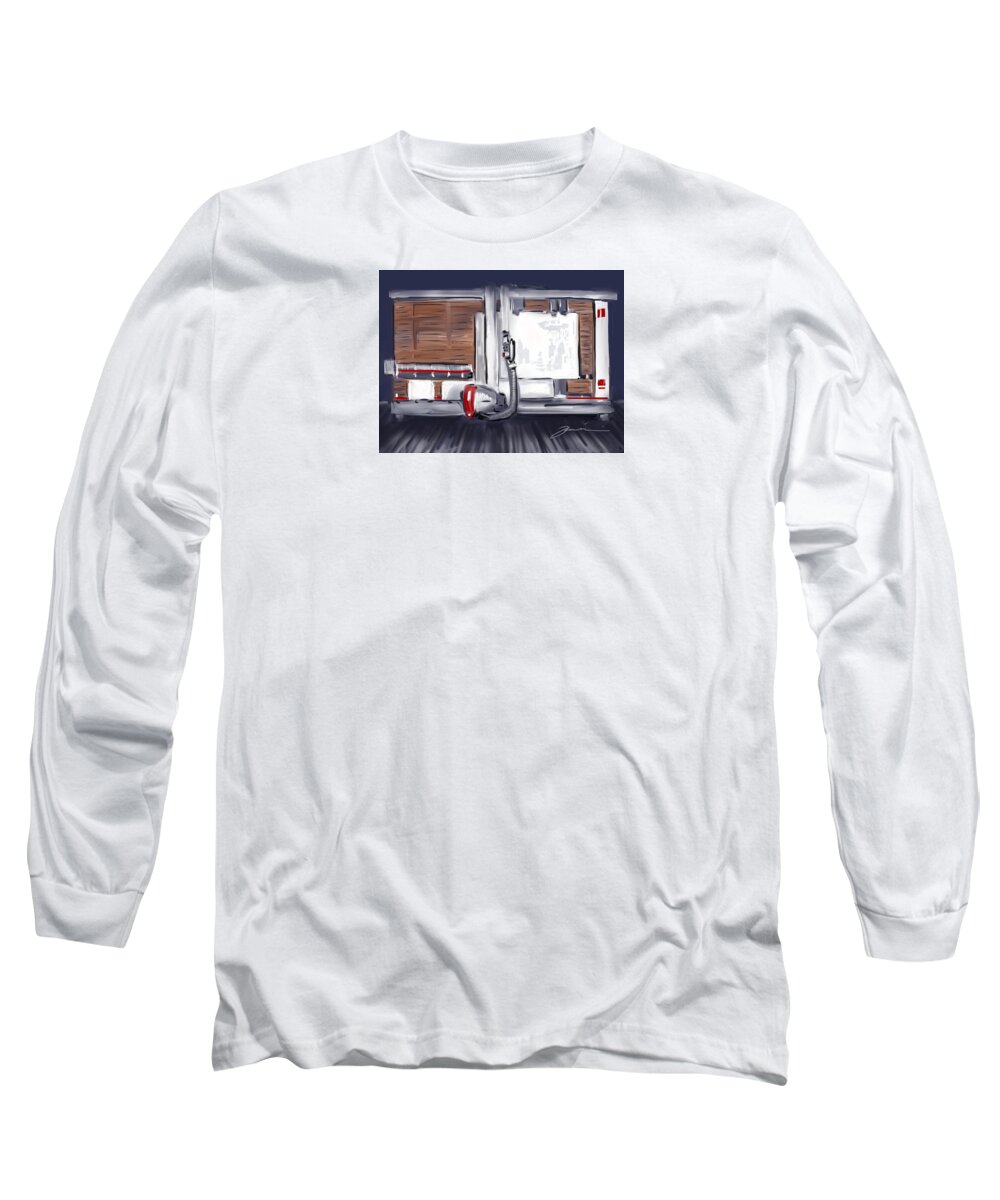 Panel Saw Long Sleeve T-Shirt featuring the painting Panel Saw by Jean Pacheco Ravinski