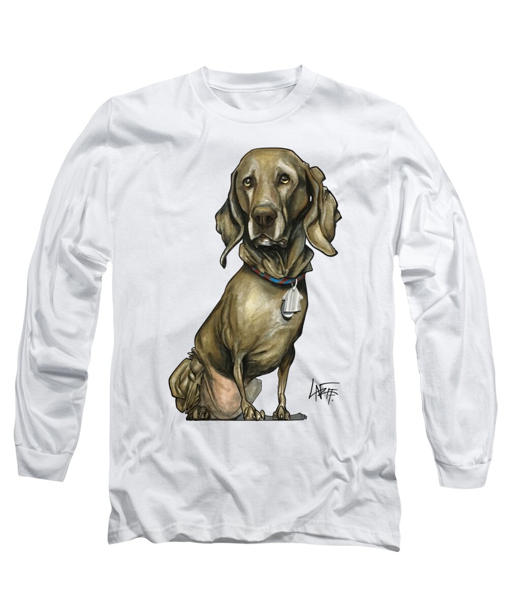 Dog Portrait Long Sleeve T-Shirt featuring the drawing Parish 3549 ZEUS by John LaFree