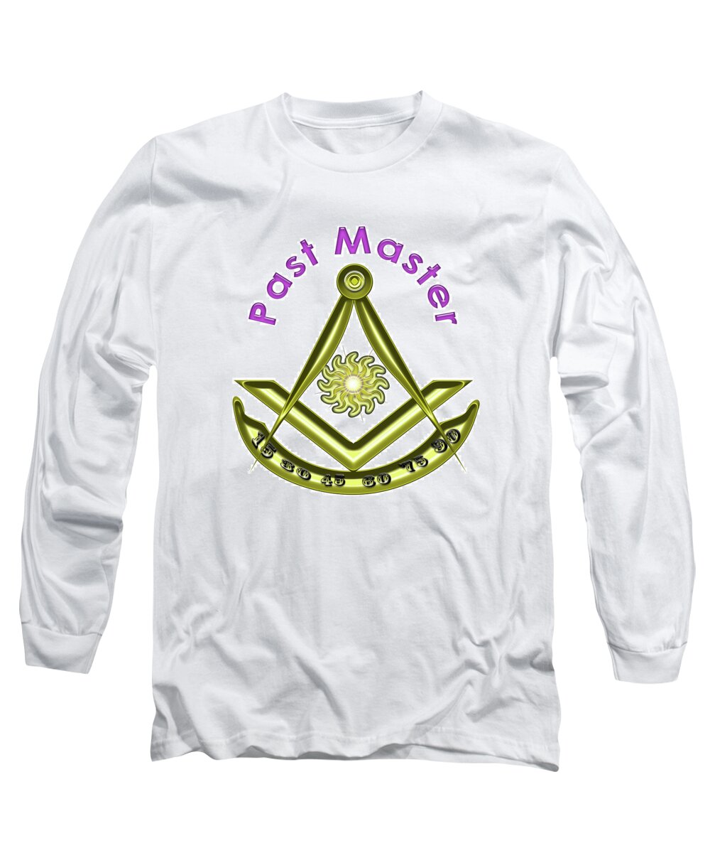 Mason Long Sleeve T-Shirt featuring the digital art Past Master in white by Reynaldo Williams