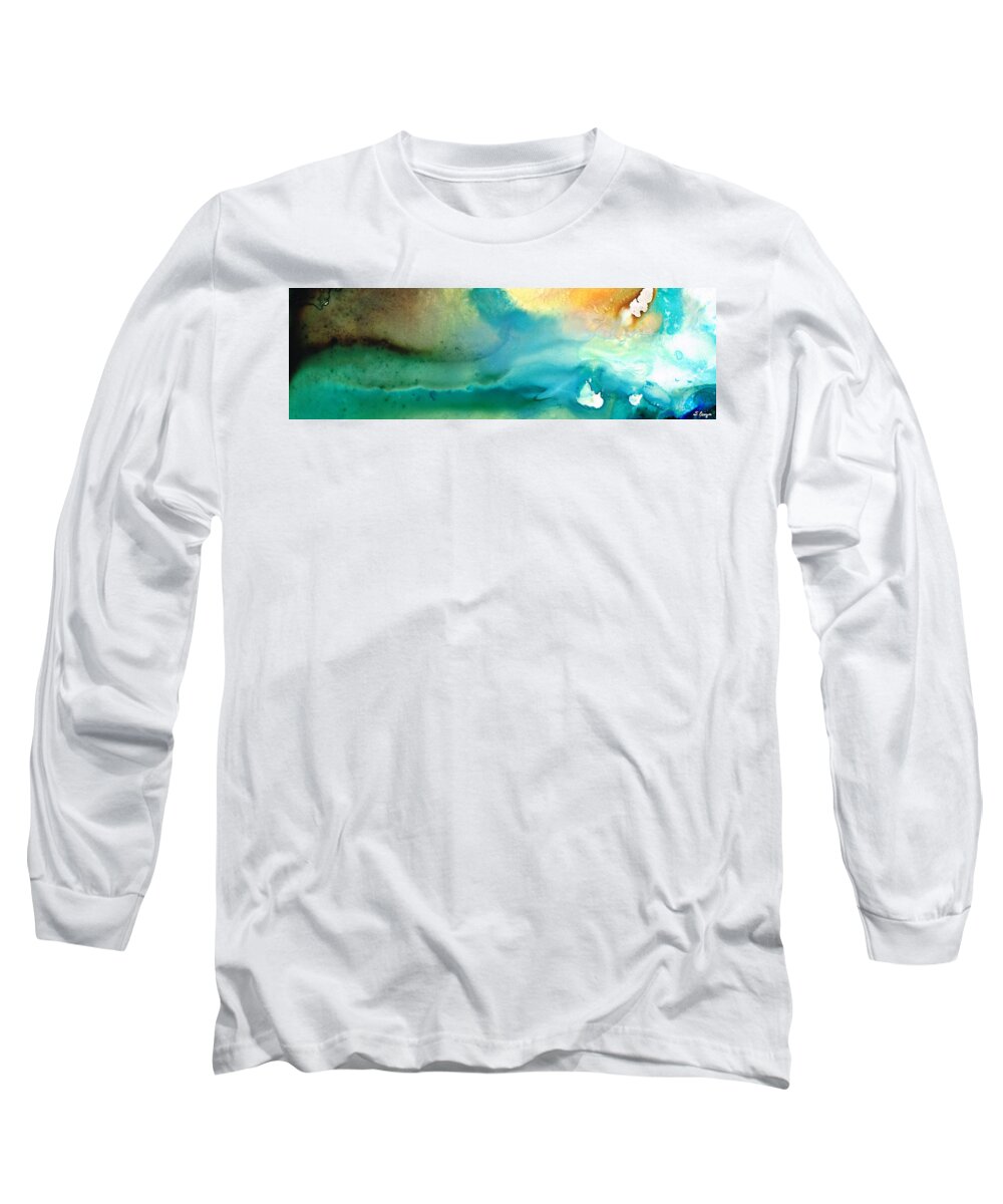 Abstract Art Long Sleeve T-Shirt featuring the painting Pathway To Zen by Sharon Cummings