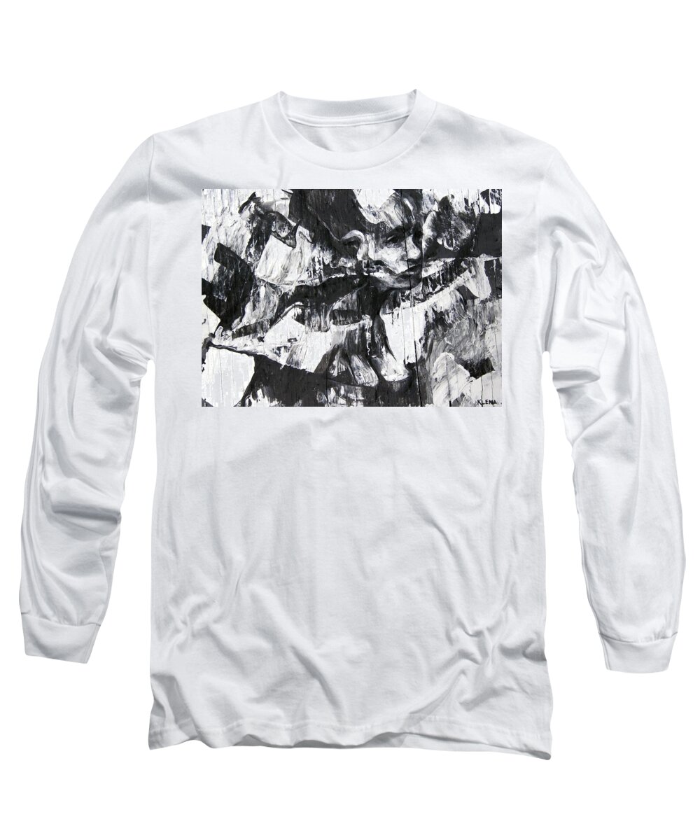 Patience Long Sleeve T-Shirt featuring the painting Patience of the Barmaid by Jeff Klena