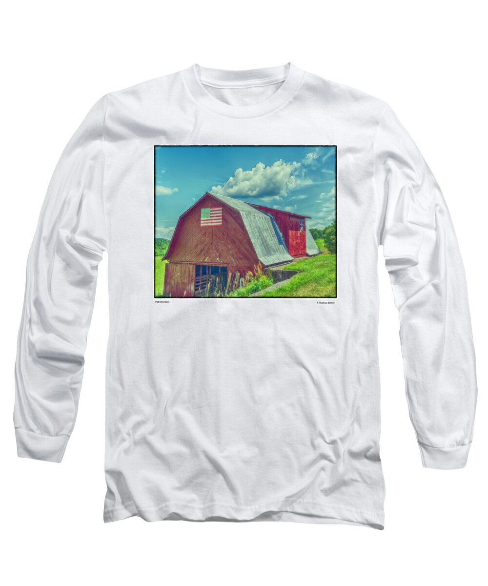 Barn Quilt Long Sleeve T-Shirt featuring the photograph Patriotic Clouds by R Thomas Berner