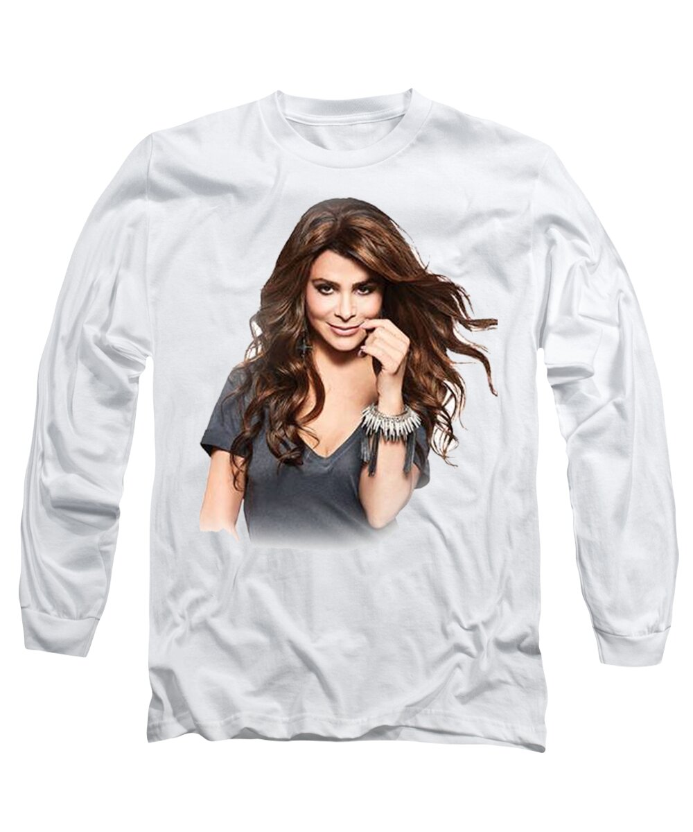  Long Sleeve T-Shirt featuring the painting Paula Abdul T-shirt by Herb Strobino