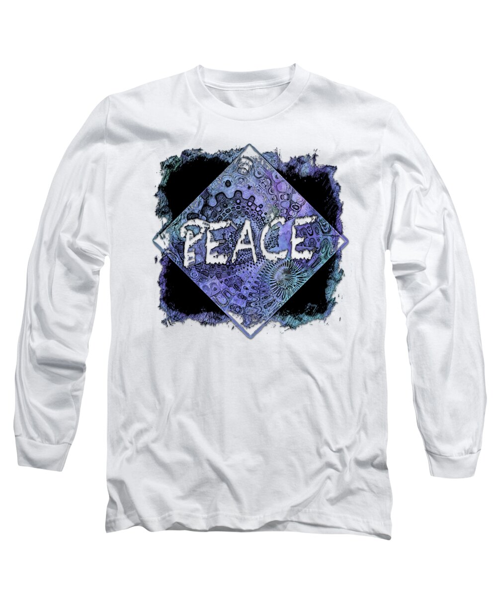 Berry Long Sleeve T-Shirt featuring the photograph Peace Berry Blues 3 Dimensional by DiDesigns Graphics
