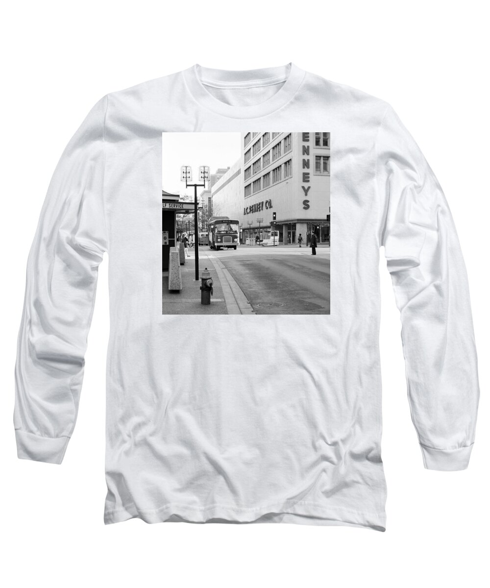 Book Work Long Sleeve T-Shirt featuring the photograph Penney's on the Mall by Mike Evangelist