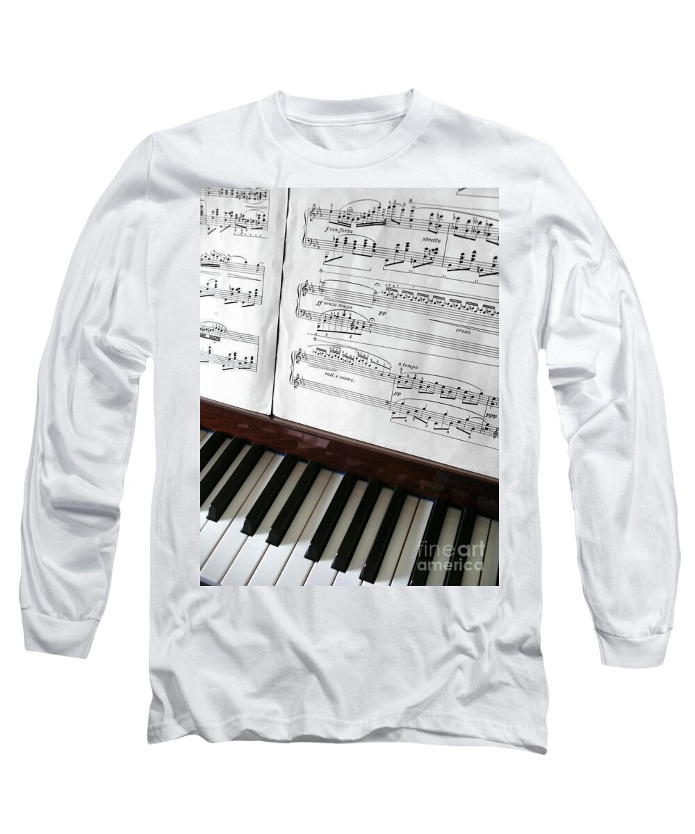 Acoustic Long Sleeve T-Shirt featuring the photograph Piano Keys by Carlos Caetano