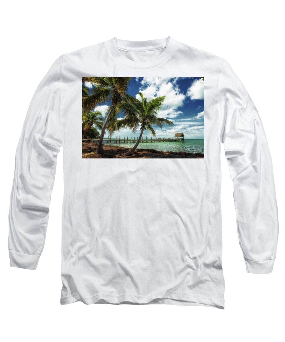 Pigeon Key Long Sleeve T-Shirt featuring the photograph Pigeon Key Dock by Randall Evans