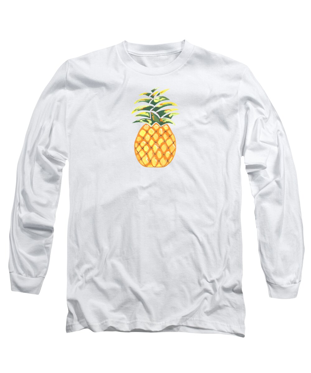 Pineapple Long Sleeve T-Shirt featuring the painting Pineapple by Kathleen Sartoris