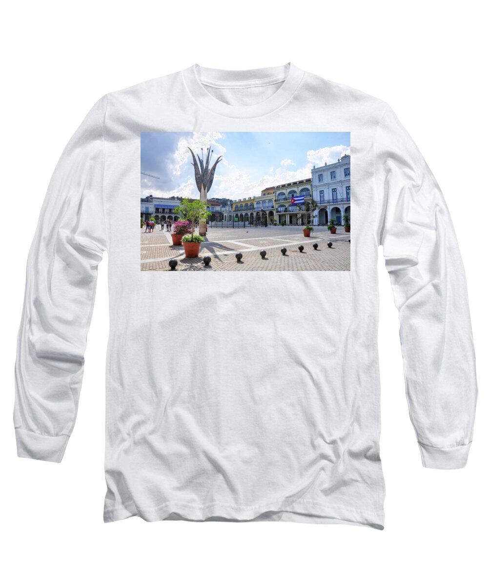 Caribbean Long Sleeve T-Shirt featuring the photograph Plaza Vieja by Joel Thai