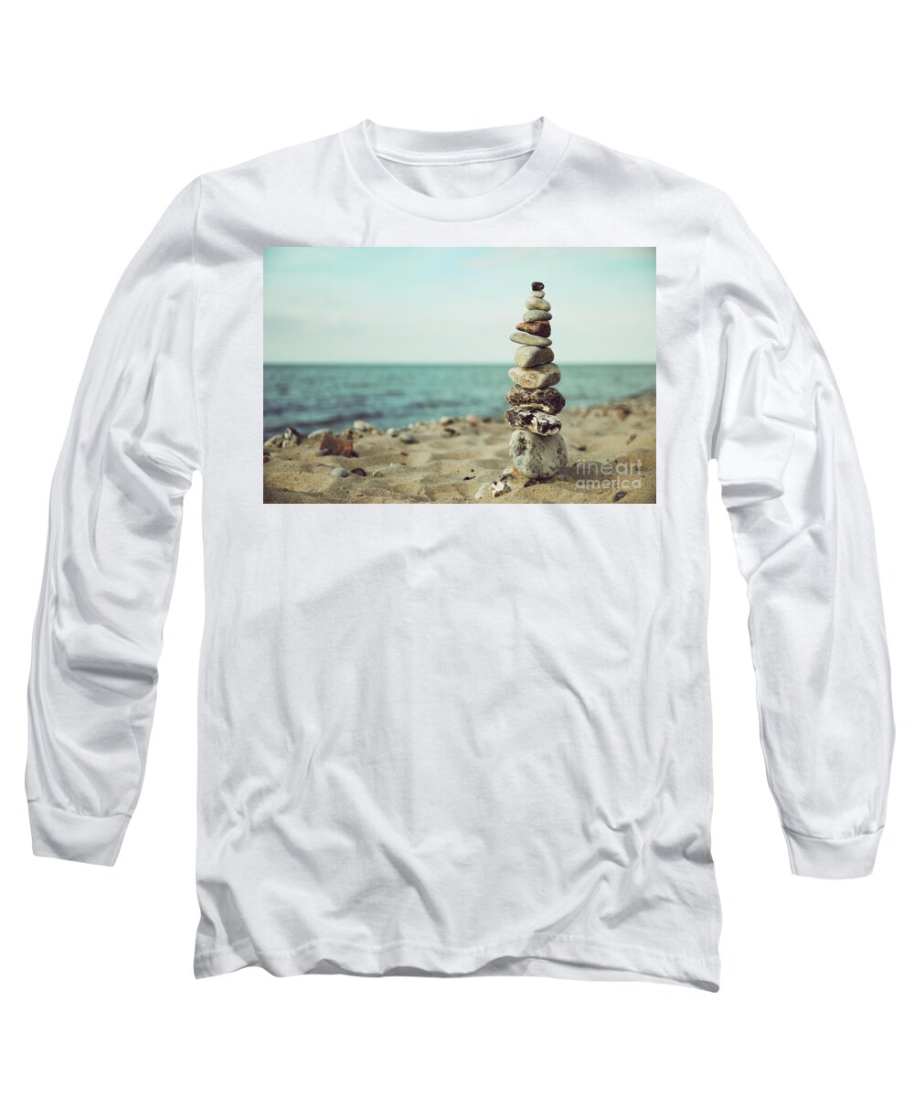 Stones Long Sleeve T-Shirt featuring the photograph Poised by Hannes Cmarits