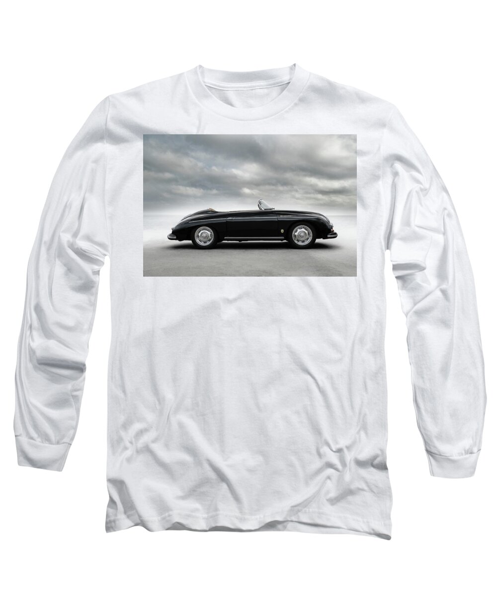 Black Long Sleeve T-Shirt featuring the digital art Porsche 356 Speedster by Douglas Pittman