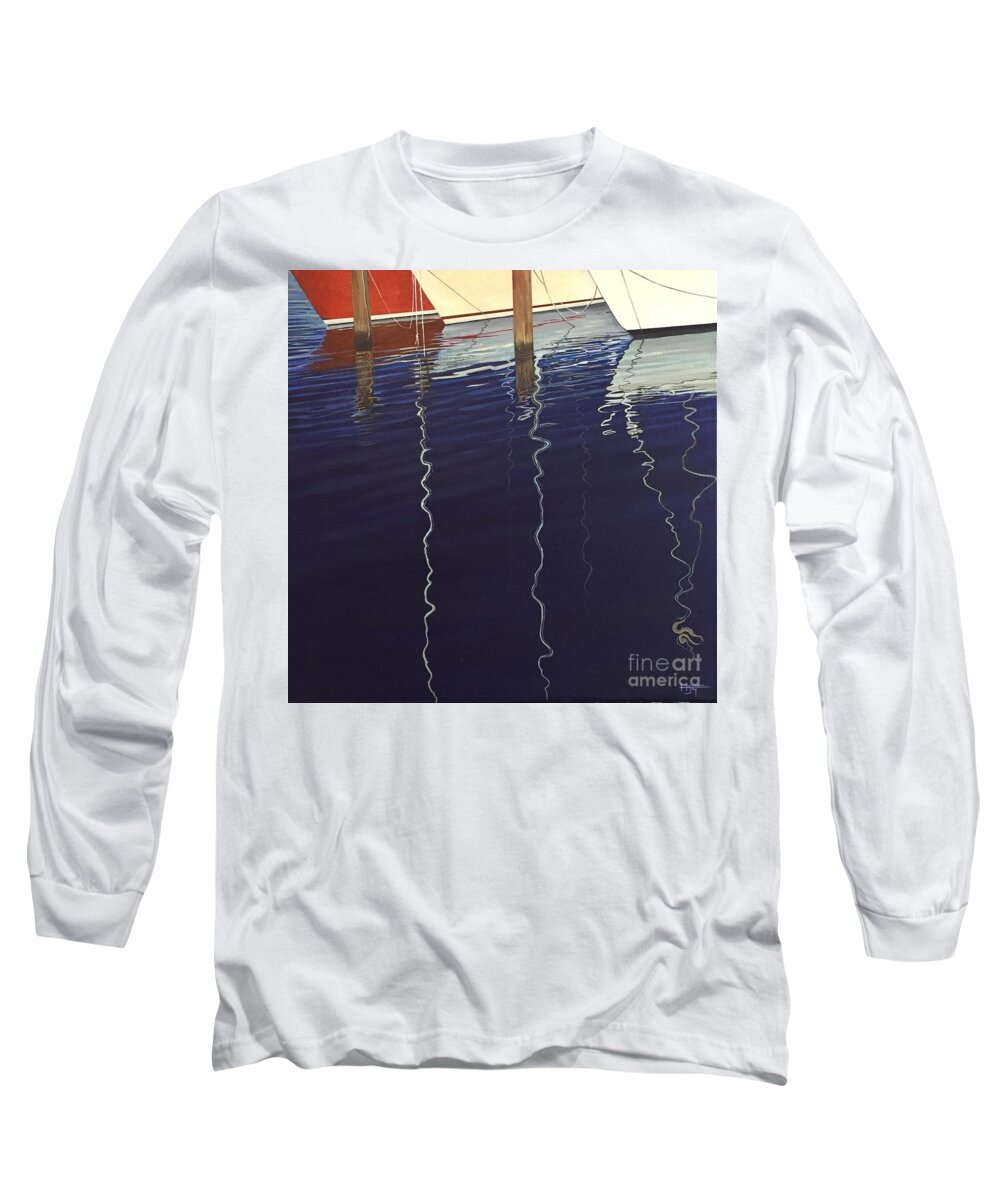 Florida Long Sleeve T-Shirt featuring the painting Port of Saint Petersburg by Hunter Jay