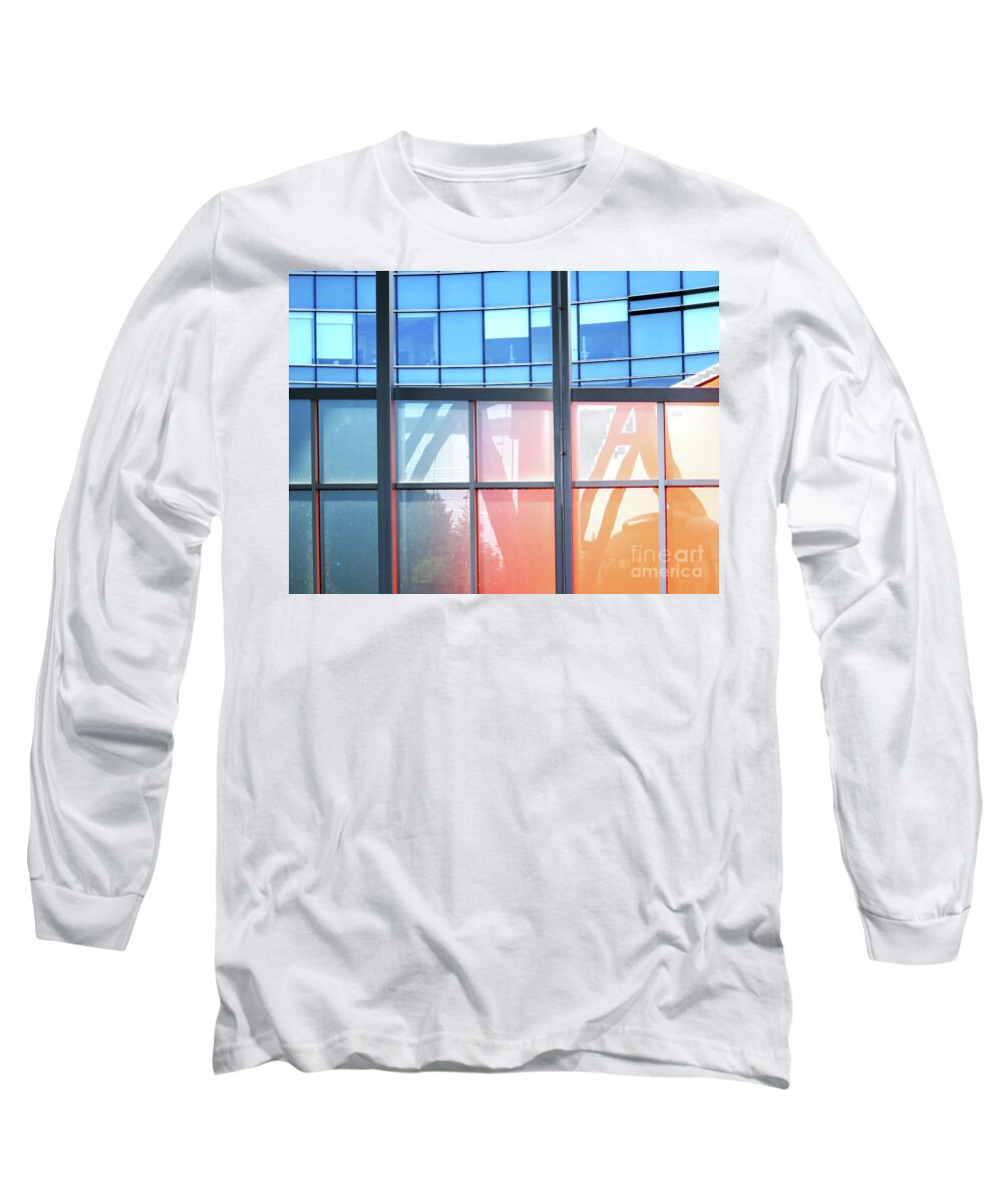 Abstract Long Sleeve T-Shirt featuring the photograph Portland Reflections and Distortions by Rick Locke - Out of the Corner of My Eye