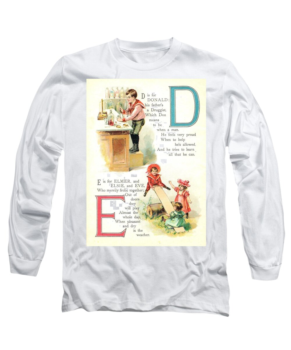 The Wurtherington Diary Long Sleeve T-Shirt featuring the painting Pretty Names ABC D and E by Reynold Jay