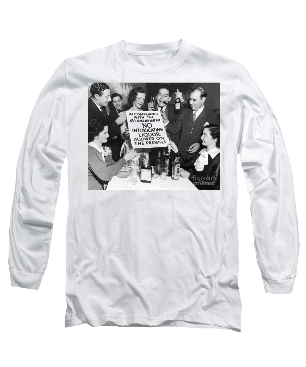 Prohibition Long Sleeve T-Shirt featuring the photograph Prohibition Ends Let's Party by Jon Neidert