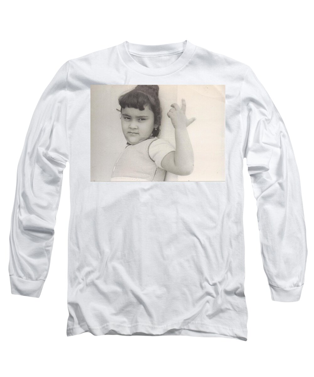 Puerto Rican Long Sleeve T-Shirt featuring the photograph Puerto Rican-American girl 1964 by WaLdEmAr BoRrErO