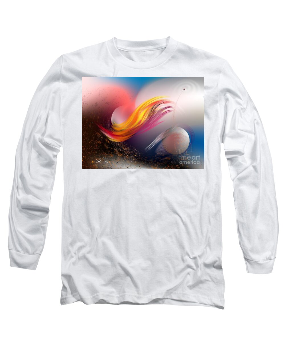 Pulsar Long Sleeve T-Shirt featuring the digital art Pulsar by Leo Symon