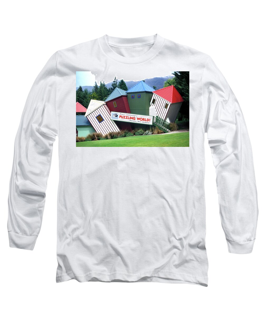 Building Long Sleeve T-Shirt featuring the photograph Puzzling World by Jerry Griffin