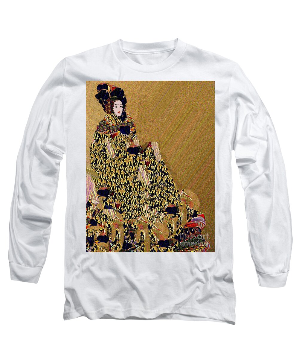 Digital Art Long Sleeve T-Shirt featuring the digital art Queen of Hearts by Nancy Kane Chapman