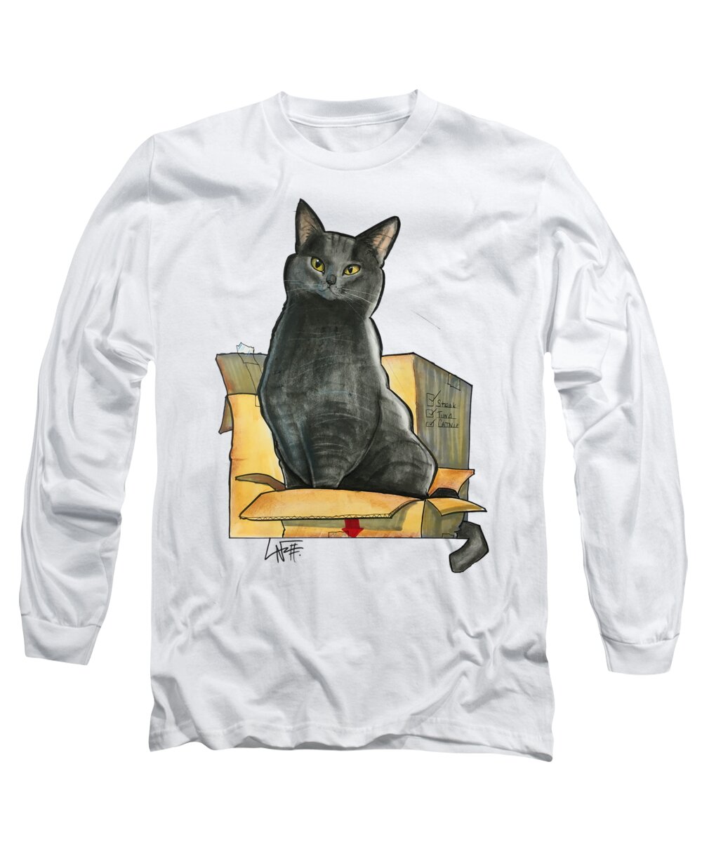 Pet Portrait Long Sleeve T-Shirt featuring the drawing Rackley 3536 by John LaFree