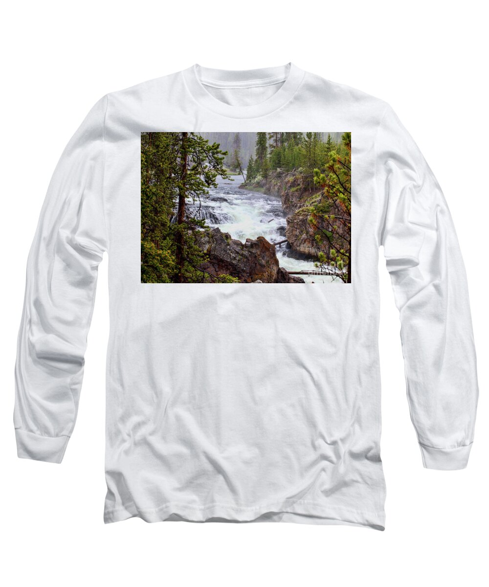 Yellowstone River Long Sleeve T-Shirt featuring the photograph Rainfall on the Yellowstone by Stephen Schwiesow