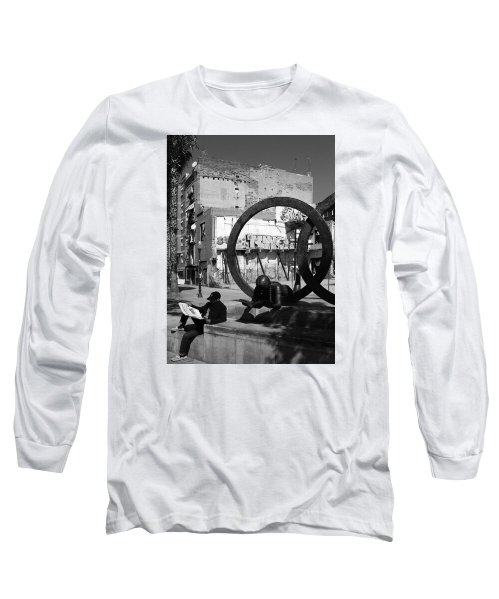 Sculpture Long Sleeve T-Shirt featuring the photograph Reading by Emme Pons