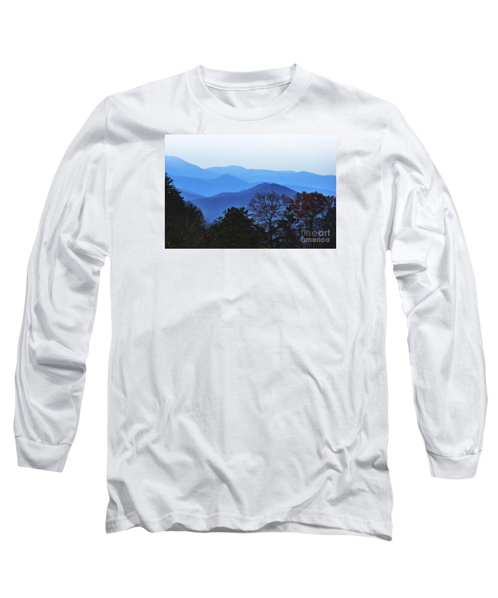 Scenic-blueridge-mountains-parkway Long Sleeve T-Shirt featuring the photograph Receding Blueridge Mountains by Scott Cameron
