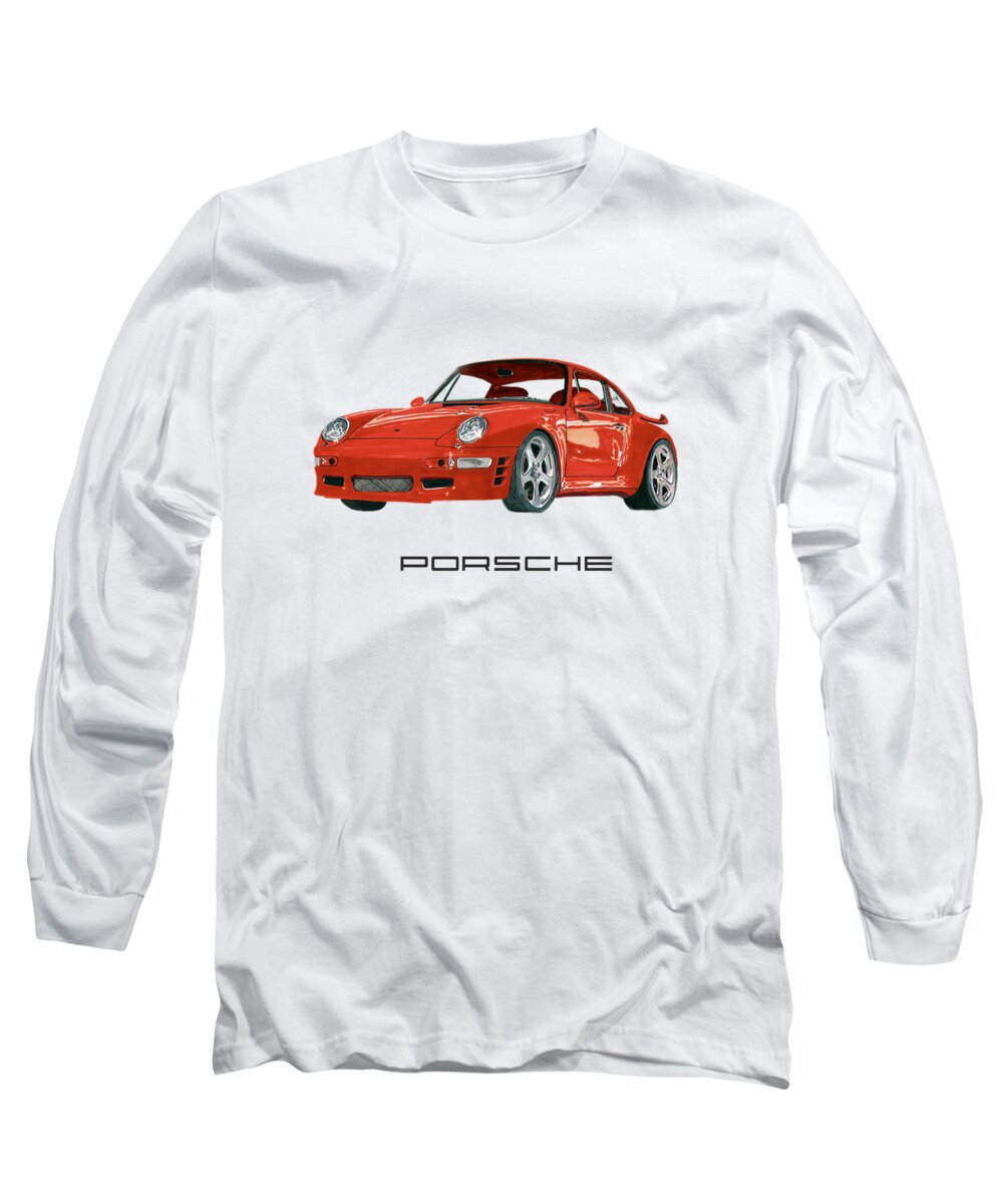 1997 Long Sleeve T-Shirt featuring the painting 1997 Porsche 993 Twin Turbo R #2 by Jack Pumphrey